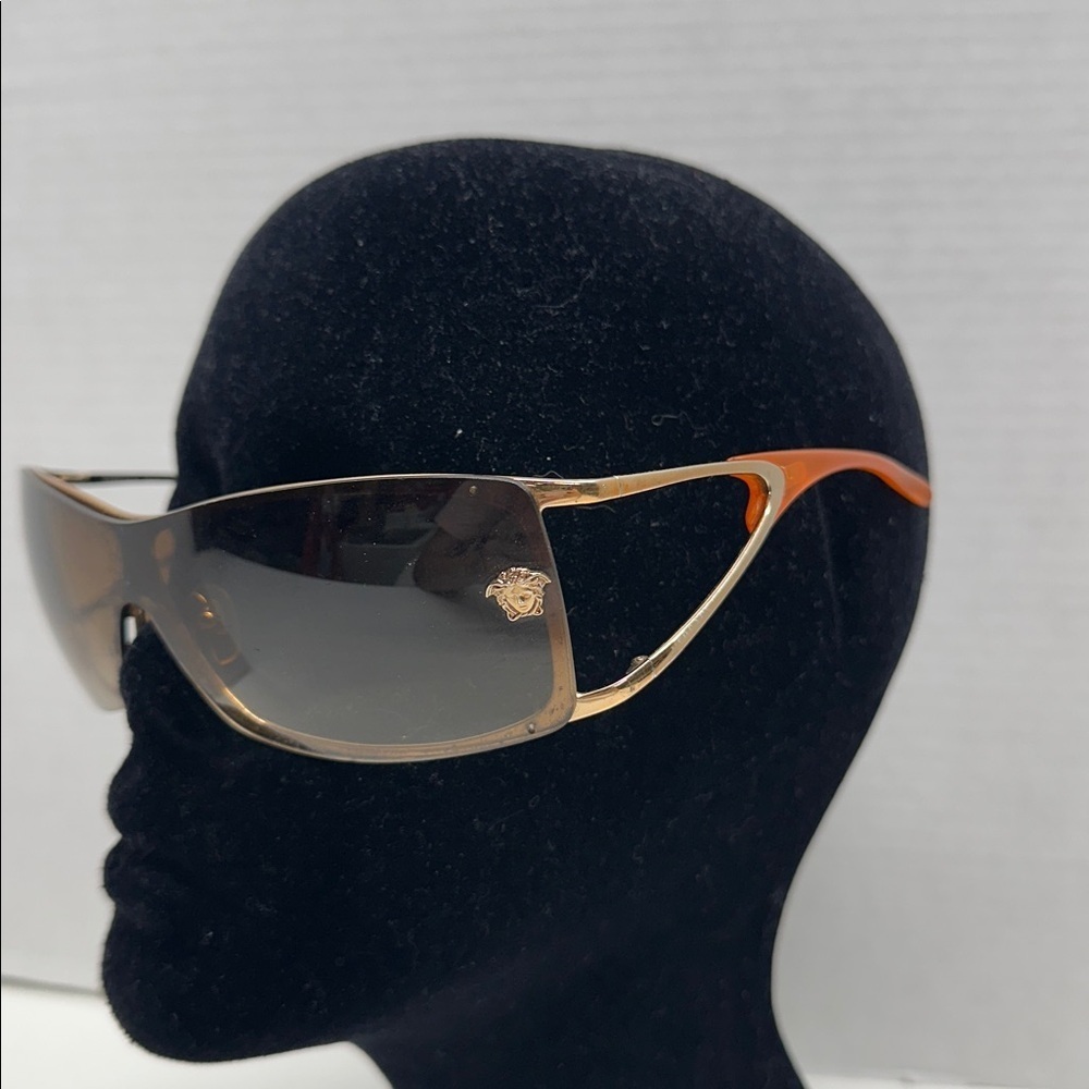 Versace Sunglasses Mod 2048 Vintage Oversized Designer Shield Glasses Orange - Picture 5 of 13
